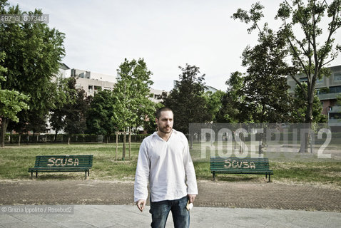 Italian novelist Vins Gallico, born in Reggio Calabria, bookseller and translater from french and german, author of Portami rispetto published by Rizzoli, poses in Milan ©Grazia Ippolito/Rosebud2