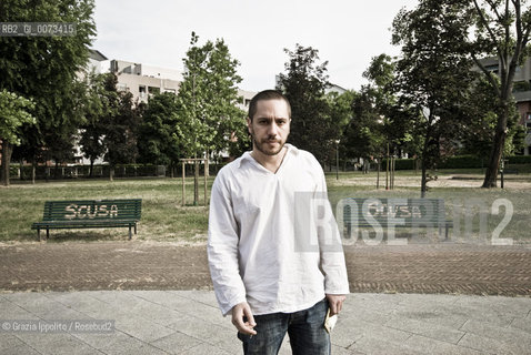 Italian novelist Vins Gallico, born in Reggio Calabria, bookseller and translater from french and german, author of Portami rispetto published by Rizzoli, poses in Milan ©Grazia Ippolito/Rosebud2