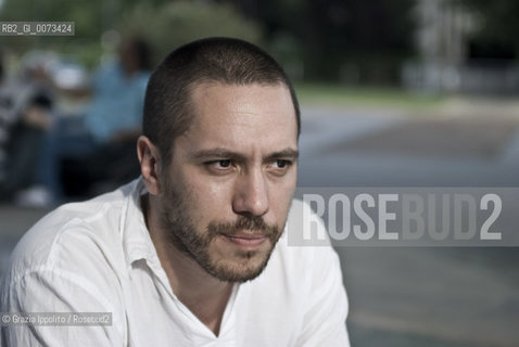 Italian novelist Vins Gallico, born in Reggio Calabria, bookseller and translater from french and german, author of Portami rispetto published by Rizzoli, poses in Milan ©Grazia Ippolito/Rosebud2