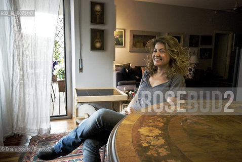 Italian novelist Alessandra Bertocci, author of La percezione del dolorepublished by Minerva, in her house in Monteverde, Rome ©Grazia Ippolito/Rosebud2