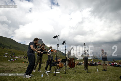 Berliner Philharmoniker Soloistes at Suoni delle Dolomiti in Trentino Alto Adige, during an open air concert at Altopiano del Ciampac, over Alba di Canazei. ©Grazia Ippolito/Rosebud2