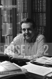 3 Aprile 1991: Italian writer and literary critic Giuseppe Pontiggia ©Grazia Ippolito/Rosebud2