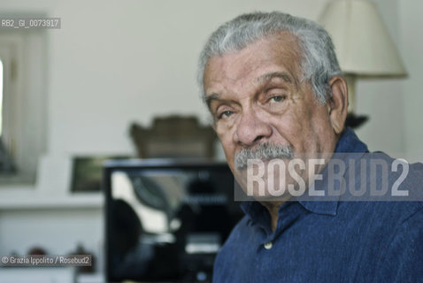 Caribbean poet and painter Derek Walcott, awarded in 1992 of the Nobel Prize in Literature, pictured in Villa Aurelia-American Academy in Rome. ©Grazia Ippolito/Rosebud2