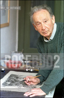 Antonio Stagnoli, italian painter in his studio in Brescia ©Grazia Ippolito/Rosebud2