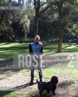 Writer and crimes news journalist , Massimo Lugli, fancier of Asiatic martial arts, in Rome at Villa Ada, author of numerous thrillers as LAdepto published by Newton and Compton.  Grazia Ippolito / Blackarchive ©Grazia Ippolito/Rosebud2