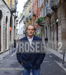 Italian writer and journalist Giuseppe Aloe, author of the book La logica del desiderio published by Giulio Perrone, pictured in Milan ©Grazia Ippolito/Rosebud2