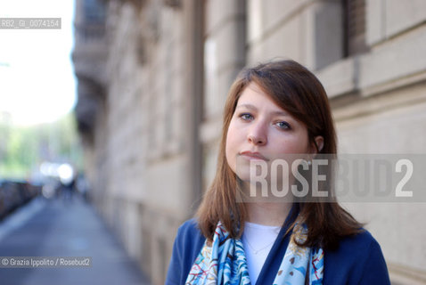 Italian fiction writer and anatomopathologist, Alessia Gazzola born in Messina in 1982, author of Lallievaand Un segreto non è per semprepublished by Longanesi, pictured in Milan ©Grazia Ippolito/Rosebud2