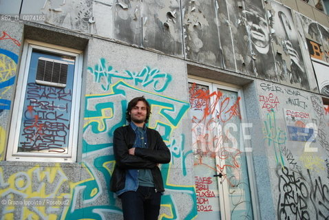 Italian writer and DJ, Federico Russo, author of Ci si mette una vitapublished by Einaudi, born in Florence in 1977, pictured in Milan ©Grazia Ippolito/Rosebud2