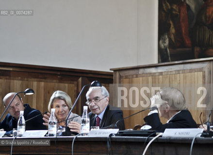 Politician economist Giuliano Amato,Angela Terzani Staude,Eraldo Affinati, during the Convention T.Terzani ritratto di un connaisseurat Fondazione Cini in Venice ©Grazia Ippolito/Rosebud2