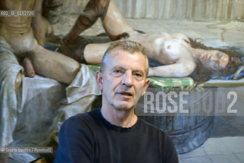 Italian writer Aldo Busi, author of numerous books, the last is El especialista de Barcelona published by Baldini Castoldi Dalai, pictured in his house in Montichiari, Brescia ©Grazia Ippolito/Rosebud2
