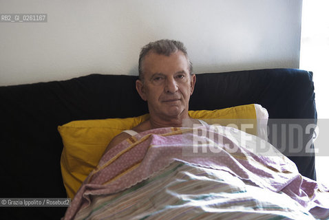Italian writer Aldo Busi, author of numerous books, the last is El especialista de Barcelona published by Baldini Castoldi Dalai, pictured in his house in Montichiari, Brescia ©Grazia Ippolito/Rosebud2
