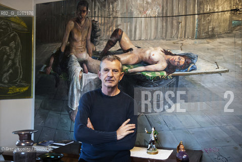 Italian writer Aldo Busi, author of numerous books, the last is El especialista de Barcelona published by Baldini Castoldi Dalai, pictured in his house in Montichiari, Brescia ©Grazia Ippolito/Rosebud2