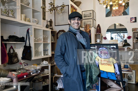 Dario Arcidiacono, painter at Arte in Sarpi, Milan, via P.Sarpi during the Art Festival, from 4-5 to 18-5-2013 ©Grazia Ippolito/Rosebud2