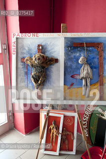 Arte in Sarpi, Milan, via P.Sarpi during the Art Festival, from 4-5 to 18-5-2013, Ciro Casales works at Cocktail bar ©Grazia Ippolito/Rosebud2