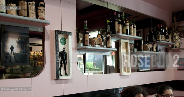 Arte in Sarpi, Milan, via P.Sarpi during the Art Festival, from 4-5 to 18-5-2013, Ciro Casales works at Cocktail bar ©Grazia Ippolito/Rosebud2