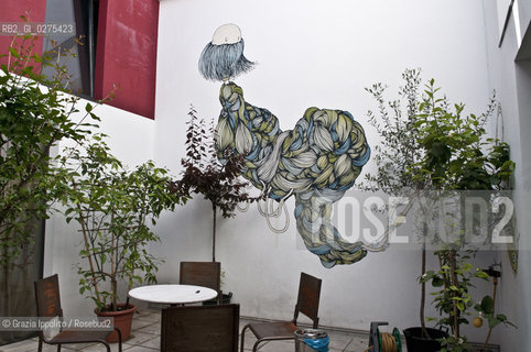 Arte in Sarpi, Milan, via P.Sarpi during the Art Festival, from 4-5 to 18-5-2013, Microbos murales at EDI via Bertini 11 ©Grazia Ippolito/Rosebud2