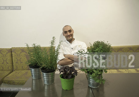 Simone Salvini, vegetarian and vegan master chef,in his restaurant Ops! in via Bergamo,56 in Rome ©Grazia Ippolito/Rosebud2