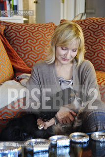 Danila Bonito, italian television journalist, focused on social topics,author of Sogni di marzapanepublished by e/o, in her house at Parioli in Rome ©Grazia Ippolito/Rosebud2