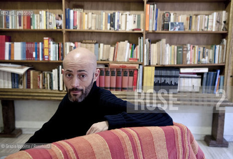 Emanuele Santi, italian writer author ofIl portiere e lo stranieropublished byLAsino doro and contibutor of left magazine as a soccer s expert, pictured in his house in Rome ©Grazia Ippolito/Rosebud2