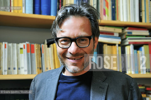 Massimo Recalcati, psychoanalist author of numerous books as Non è più come primapublished by R.Cortina, pictured in his studio in Milano ©Grazia Ippolito/Rosebud2
