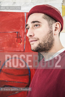 Thomas Berra,italian painter at his solo exhibition at Room gallery, 4,via Hayez, Milan..The artist T.B. is born in Desio 5-22-1986 ©Grazia Ippolito/Rosebud2