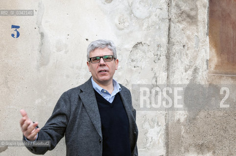 Giuseppe Lupo, italian writer, author of numerous books such asViaggiatore di nuvole  Lalbero di stanzepublished by Marsilio, scholar of italian literature at Università Cattolica in Milano and Brescia, pictured in Merate (Lecco) ©Grazia Ippolito/Rosebud2