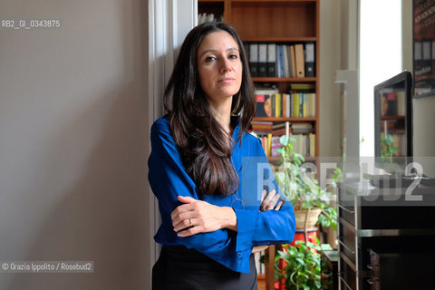 Elena Ghiretti, writer, author of Lintelligenza della specie, architect,brand strategist, trend forecast, pictured in her house in Milano ©Grazia Ippolito/Rosebud2