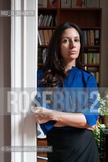 Elena Ghiretti, writer, author of Lintelligenza della specie, architect,brand strategist, trend forecast, pictured in her house in Milano ©Grazia Ippolito/Rosebud2