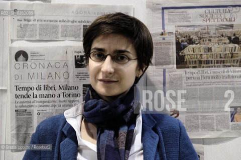 Chiara Valerio,writer and curator of Tempodilibri, a bookfair at the first edition in Milan 19-23-04-2017, pictured in the press-room of Fiera di Milano ©Grazia Ippolito/Rosebud2