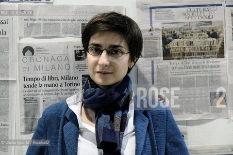 Chiara Valerio,writer and curator of Tempodilibri, a bookfair at the first edition in Milan 19-23-04-2017, pictured in the press-room of Fiera di Milano ©Grazia Ippolito/Rosebud2