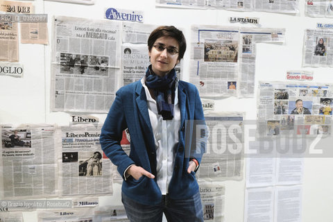 Chiara Valerio,writer and curator of Tempodilibri, a bookfair at the first edition in Milan 19-23-04-2017, pictured in the press-room of Fiera di Milano ©Grazia Ippolito/Rosebud2