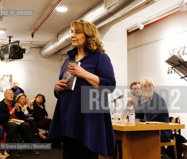 Wanda Marasco,italian writer at the presentation of her book La compagnia delle anime finte in Naples with Silvio Perrella and Francesco Durante, literary critic. ©Grazia Ippolito/Rosebud2