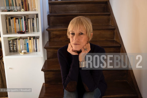 Lidia Ravera, writer author of numerous books, first in 1976 Porci con le ali and numerous others such as Terzo tempo in 2017, pictured in her house in Rome,26/02/2018 ©Grazia Ippolito/Rosebud2