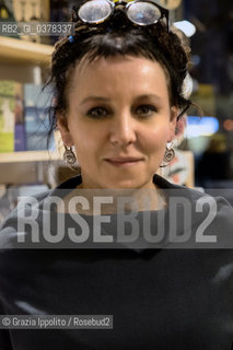 Olga Tokarczuk, polish writer, winnwer of The ManBooker Prize international 2018 with I Vagabondi at the presentation of the book at Verso bookstore in Porta Ticinese, Milan,18-03-2019 ©Grazia Ippolito/Rosebud2