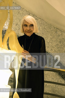 Marika Carniti Bollea, artist ,designer at the opening at Radio Monte Carlo in Milan of her exhibitions on 8-4-2019 ©Grazia Ippolito/Rosebud2