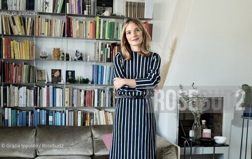 Eleonora Marangoni, author of  Luxa novel, winner of Premio Neri Pozza,  comparative literature specialist, focused on M.Proust, pictured in her house in Milan, 6/12/2018 ©Grazia Ippolito/Rosebud2