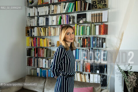 Eleonora Marangoni, author of  Luxa novel, winner of Premio Neri Pozza,  comparative literature specialist, focused on M.Proust, pictured in her house in Milan, 6/12/2018 ©Grazia Ippolito/Rosebud2