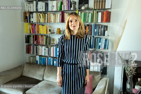 Eleonora Marangoni, author of  Luxa novel, winner of Premio Neri Pozza,  comparative literature specialist, focused on M.Proust, pictured in her house in Milan, 6/12/2018 ©Grazia Ippolito/Rosebud2