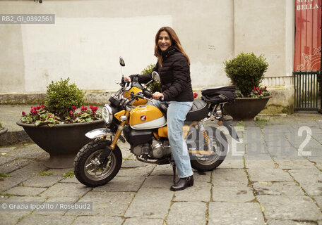 Viola Ardone, author of Il treno dei Bambini and. Oliva Denaro, pictured at villa Floridiana in Napoli on her bike ©Grazia Ippolito/Rosebud2