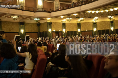 Erin Doom and Fabio Fazio at the  Odeon Space  during  the  presentation of  Sygma , Milano ©Grazia Ippolito/Rosebud2