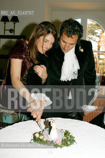 Roma 10 dicembre 20005.Gli sposi Sveva Sagramola e Diego Dolce festeggiano alla casina Valadier. ©Assunta Servello/Rosebud2