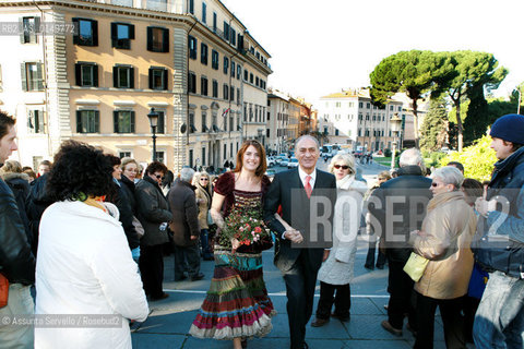 Roma 10 dicembre 20005.Sveva Sagramola  sale la scalinata verso il Campidolio .con il padre.. ©Assunta Servello/Rosebud2