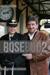 Rome 18-07-05. Il maresciallo Rocca 5.directed by Giorgio Capitani and Fabio Jephcott.In the picture: Gigi Proietti and Bettina Giovannini. ©Assunta Servello/Rosebud2