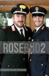 Rome 18-07-05. Il maresciallo Rocca 5.directed by Giorgio Capitani and Fabio Jephcott.In the picture: Gigi Proietti and Maurizio Aiello . ©Assunta Servello/Rosebud2