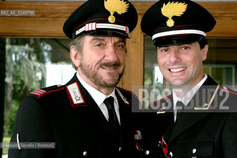 Rome 18-07-05. Il maresciallo Rocca 5.directed by Giorgio Capitani and Fabio Jephcott.In the picture: Gigi Proietti and Angelo Sorino . ©Assunta Servello/Rosebud2