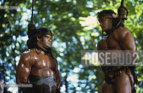 BARBARIANS THE, 1987. BY Ruggero Deodato. Peter Paul, David Paul, Virginia Bryant, Sheeba Alahani ©Assunta Servello/Rosebud2