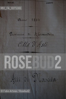 Portacomaro (AT) 2013, paese dorigine di Papa Francesco I, Jorge Mario Bergoglio, documenti storici  relativi al nonno del Papa Giovanni Angelo Bergoglio,  conservato presso larchivio storico di Asti. ©Fabio Artese/Rosebud2