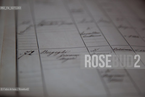 Portacomaro (AT) 2013, paese dorigine di Papa Francesco I, Jorge Mario Bergoglio, documenti storici  relativi al nonno del Papa Giovanni Angelo Bergoglio,  conservato presso larchivio storico di Asti. ©Fabio Artese/Rosebud2