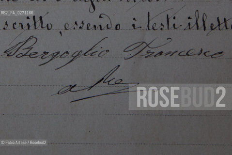 Portacomaro (AT) 2013, paese dorigine di Papa Francesco I, Jorge Mario Bergoglio, documenti storici  relativi al nonno del Papa Giovanni Angelo Bergoglio,  conservato presso larchivio storico di Asti. ©Fabio Artese/Rosebud2