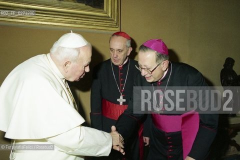 Papa Giovanni Paolo II e Cardinale Bergoglio ©FotografiaFelici/Rosebud2